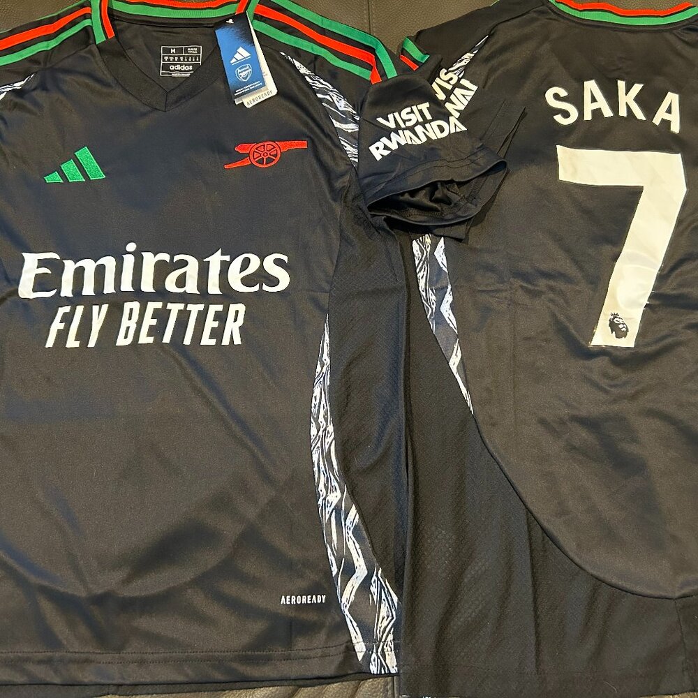 English premier ARSENAL FC BUKAYO SAKA Men's JERSEY Sz M,L,XL,2XL New w tags